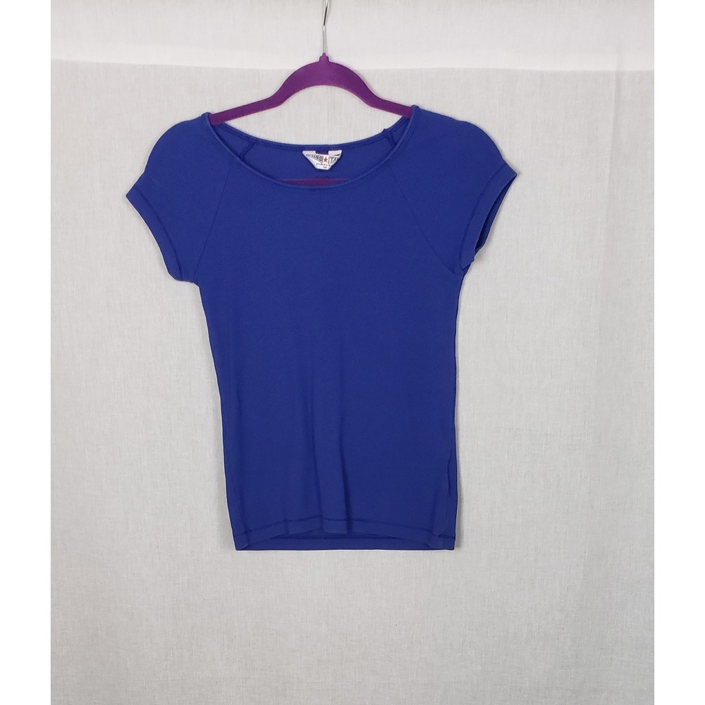 Hard Tail Forever Cobalt Blue Ribbed Raglan Tee USA M Casual Y2K Athleisure